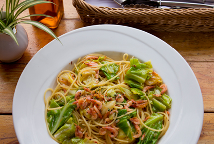 桜えびとキャベツのスパゲッティ